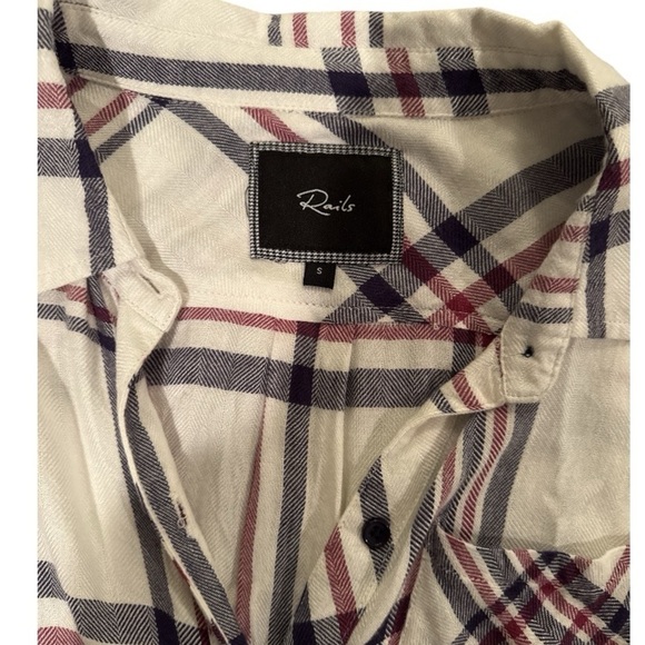 Rails Hunter Plaid Button Down Shirt White Black Maroon Super Soft Flannel Sz S - Picture 9 of 11